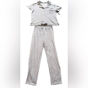 Nine West Oh So Soft Pajamas Gray Sleepwear Set Top Size XL Bottoms Size L NWT